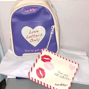 Betsey Johnson LOVE Letters Only Backpack 💋💋💋❤️❤️❤️ With Cosmetic pouch